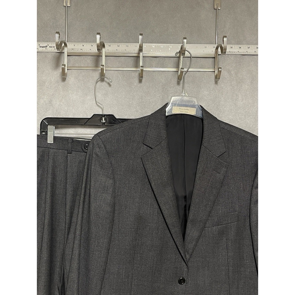Loro Piana John Nordstrom Suit Men 42R Gray Birds Eye Flannel Super 110 W36X28L